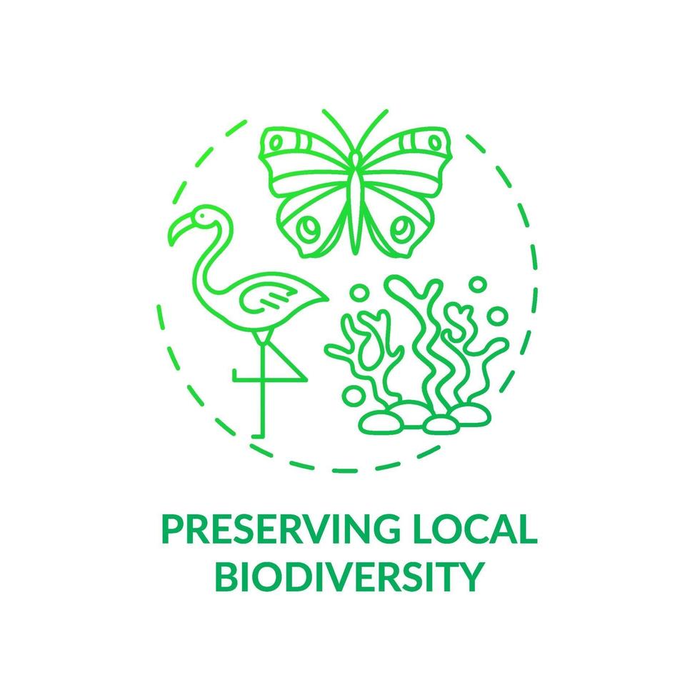 behoud van lokale biodiversiteit concept icoon vector