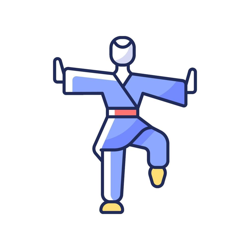 kung fu rgb kleur pictogram vector