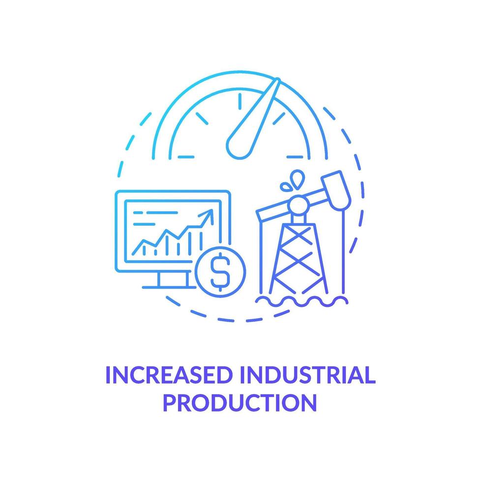 verhoogde industriële productie concept pictogram vector