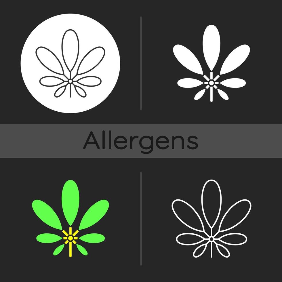 schefflera donker thema icoon vector