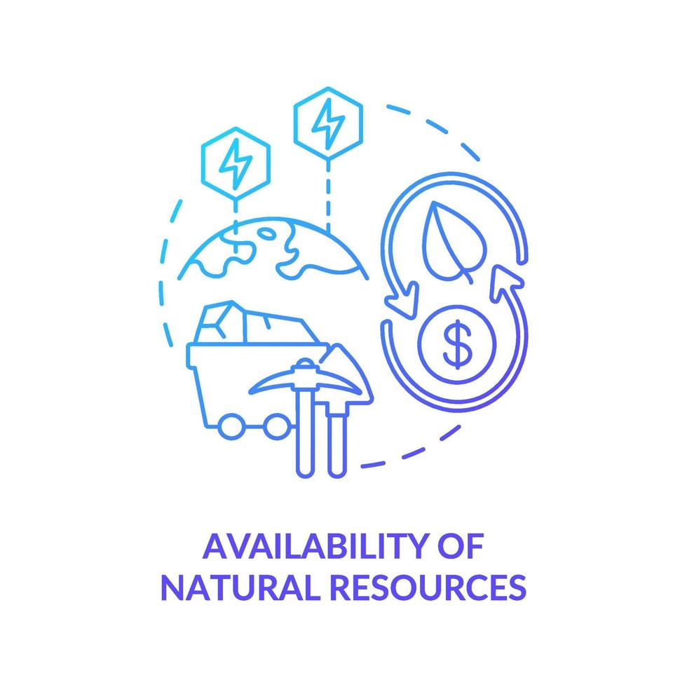 natuurlijke hulpbronnen beschikbaarheid concept pictogram vector