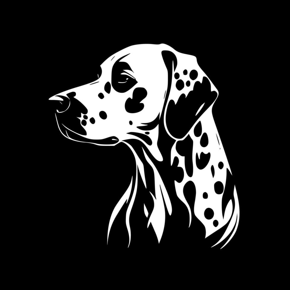 dalmatiër hond, zwart en wit vector illustratie