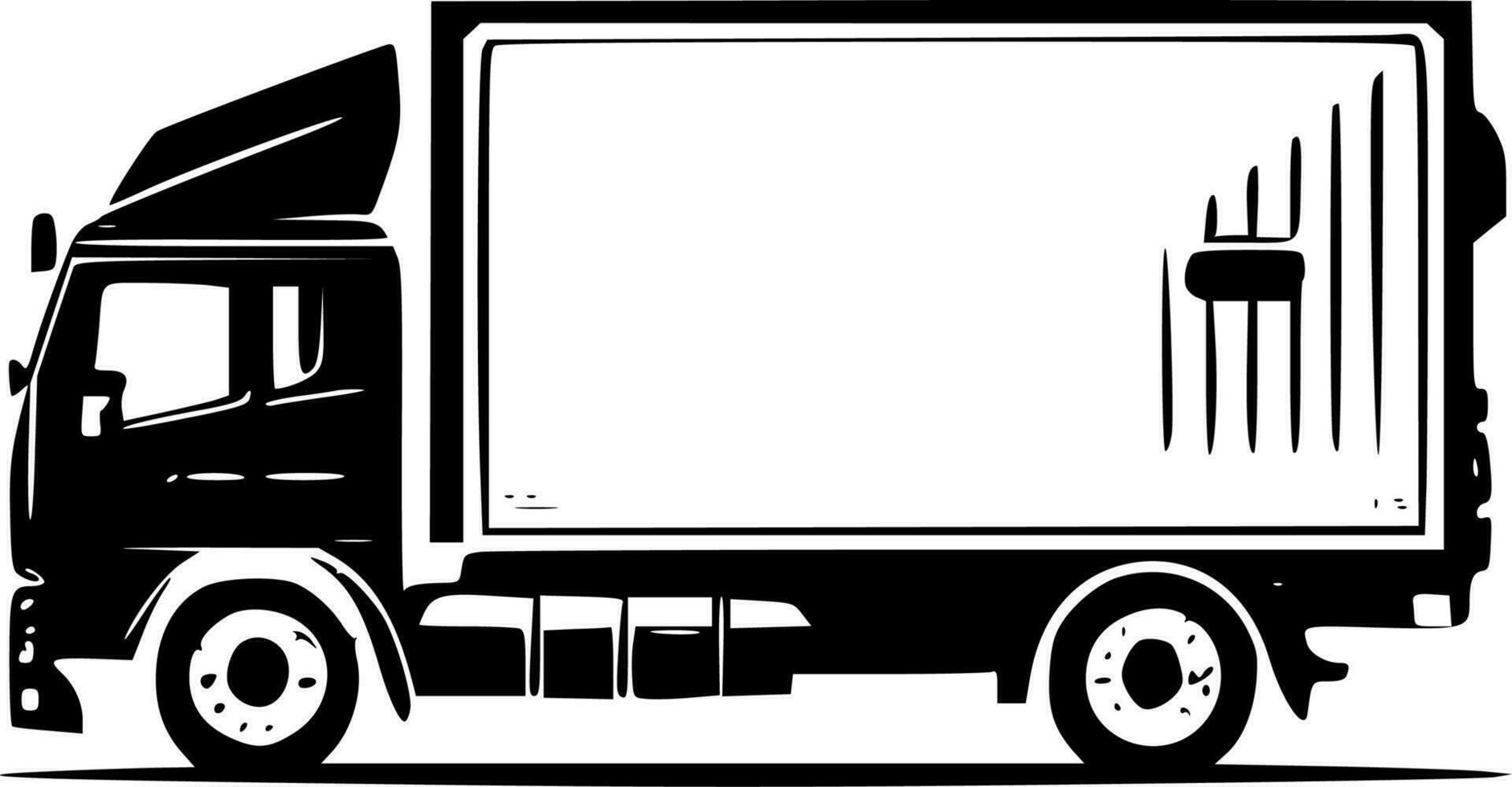 vrachtauto - minimalistische en vlak logo - vector illustratie