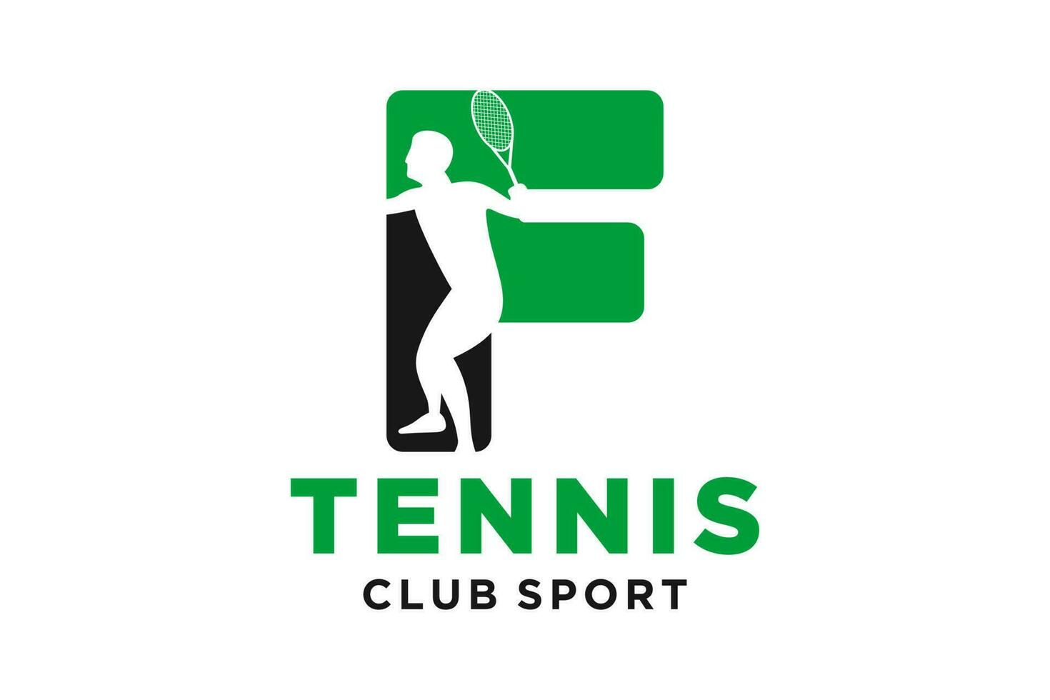 vector initialen brief f met tennis creatief meetkundig modern logo ontwerp.