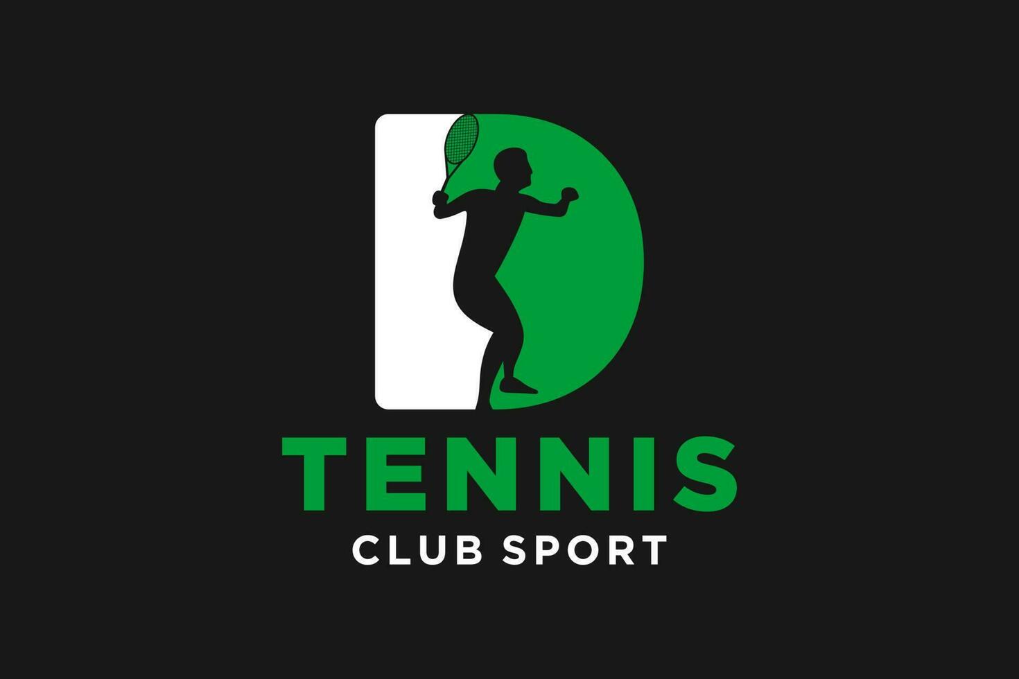 vector initialen brief d met tennis creatief meetkundig modern logo ontwerp.