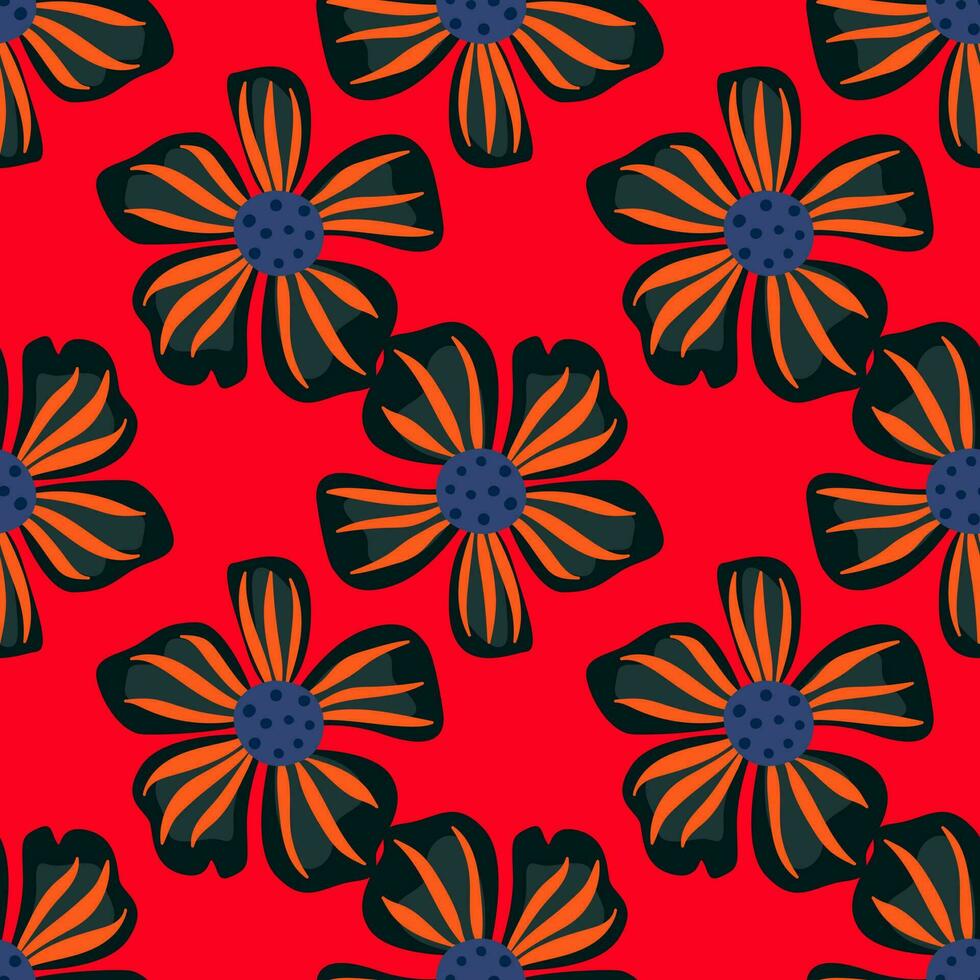 abstract bloemen naadloos patroon in gemakkelijk stijl. kamille bloem eindeloos achtergrond. vector