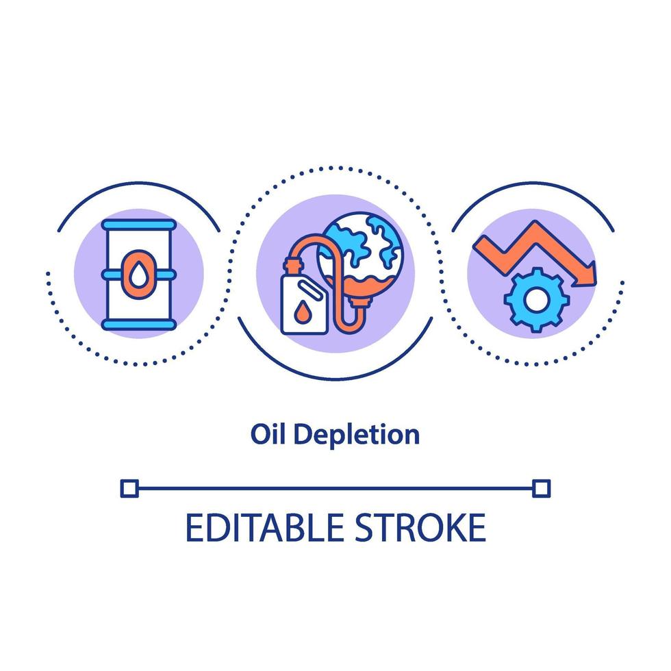 olie uitputting concept pictogram vector