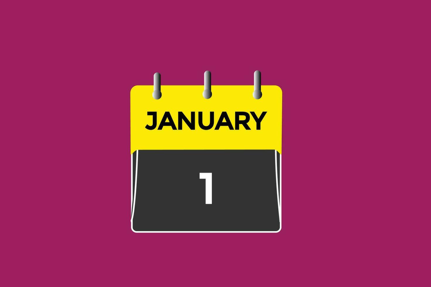 januari 1 kalender datum herinnering, kalender 1 januari datum sjabloon vector