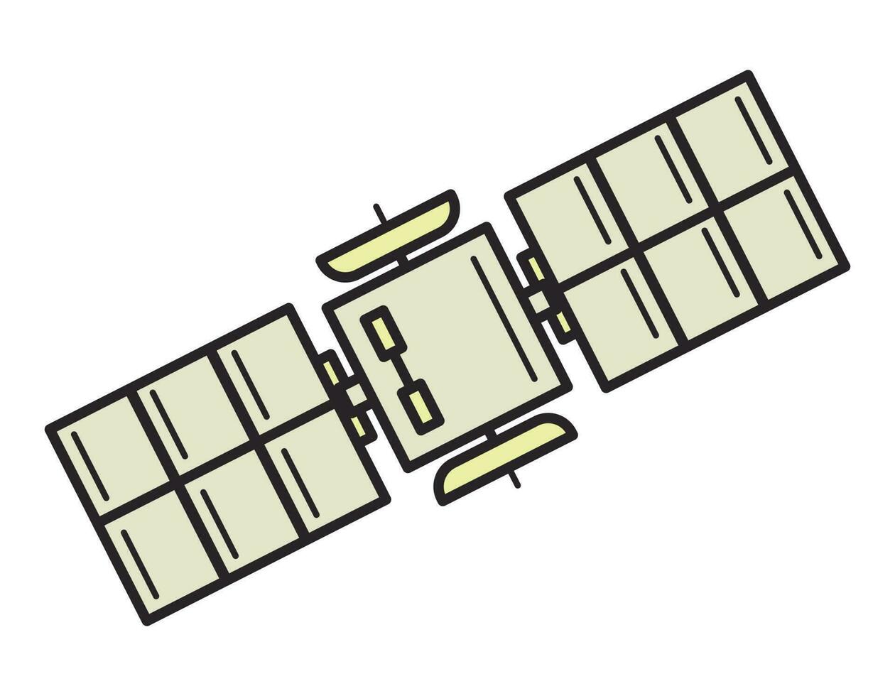 vector geïsoleerd icoon van vliegend kunstmatig ruimte satelliet.