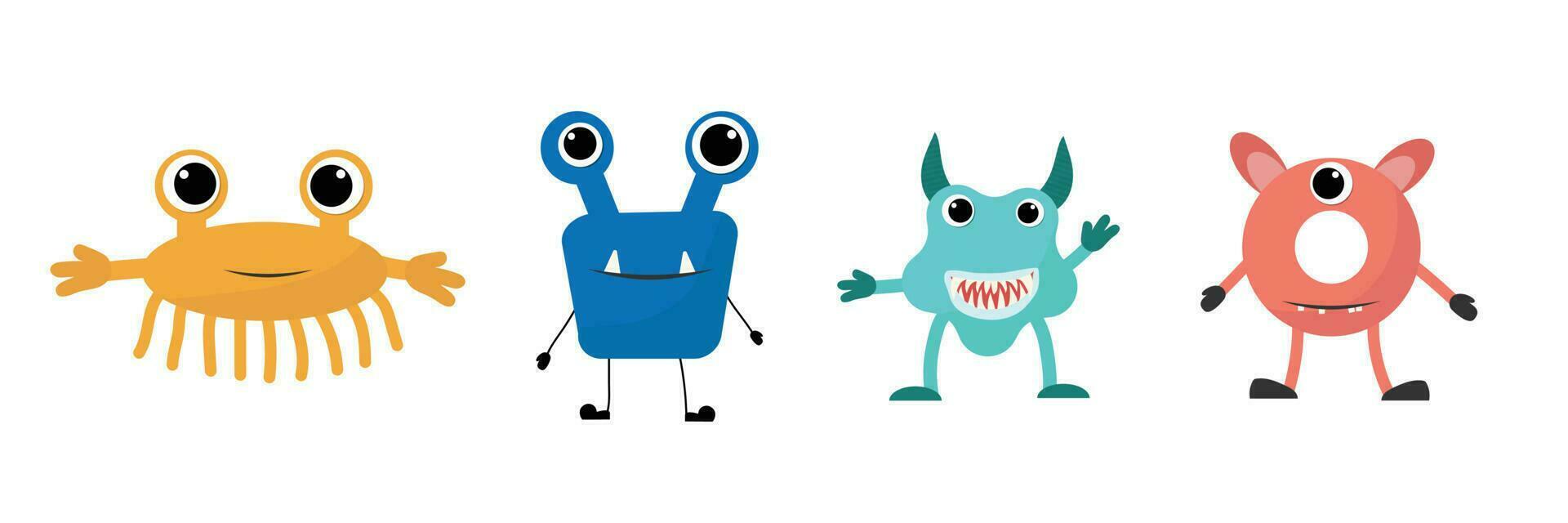 schattig monster set. vector illustratie