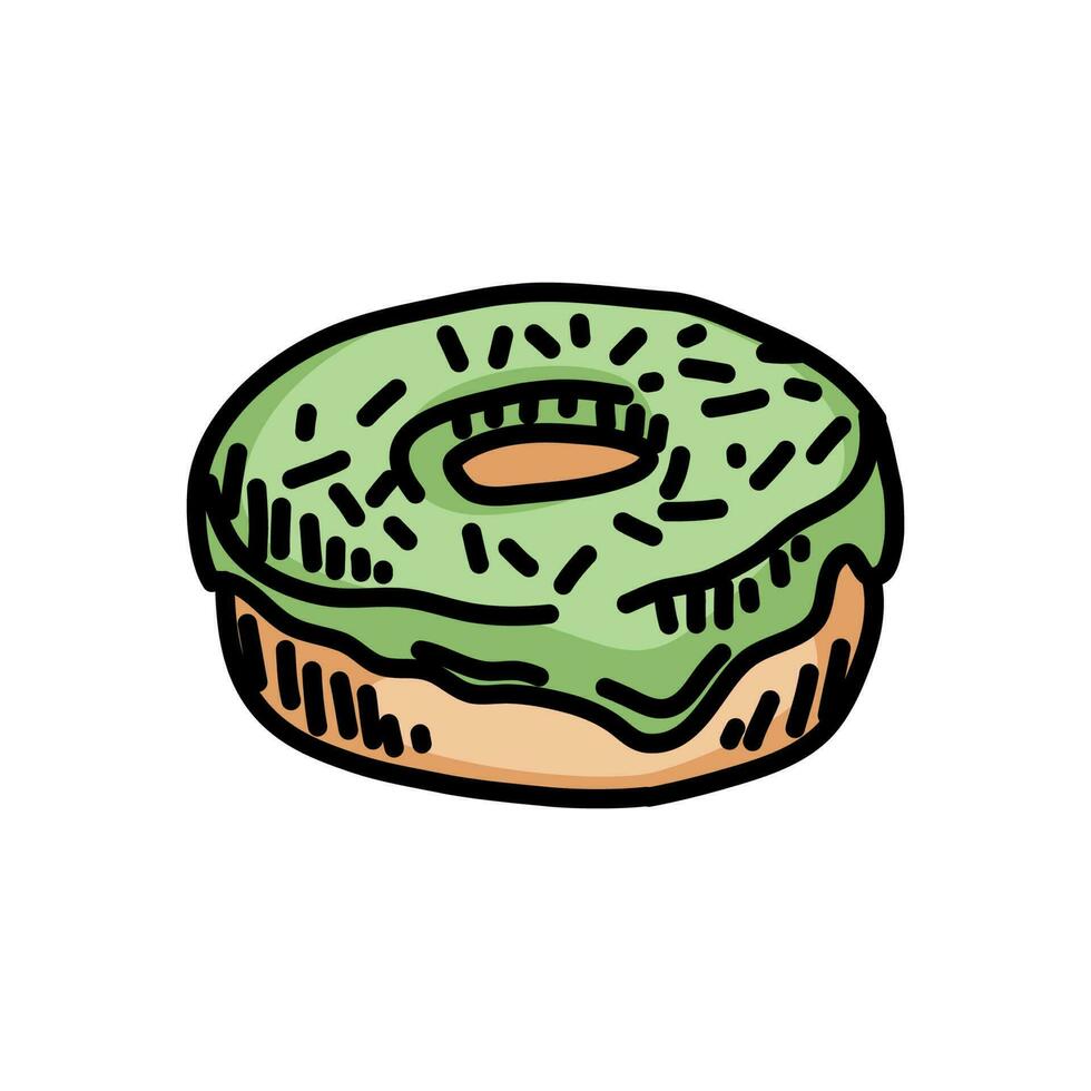 stuk van donut geïsoleerd Aan wit achtergrond schattig toetje vector