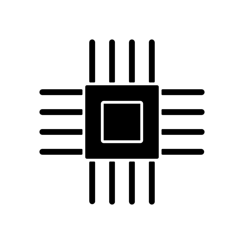 elektronische micro-onderdelen zwarte glyph-pictogram vector