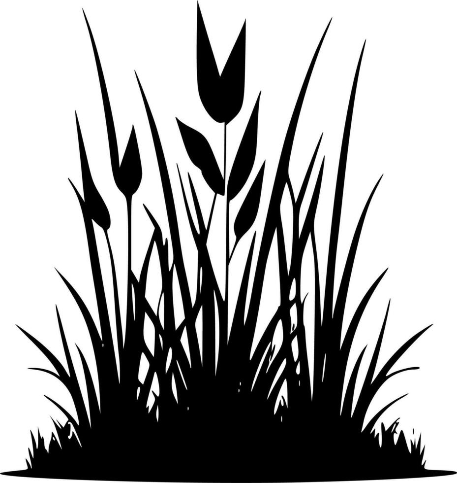 gras, zwart en wit vector illustratie