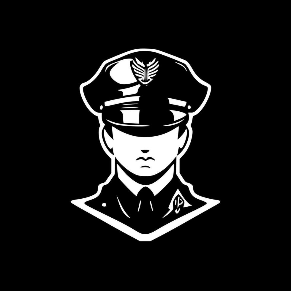 Politie - minimalistische en vlak logo - vector illustratie