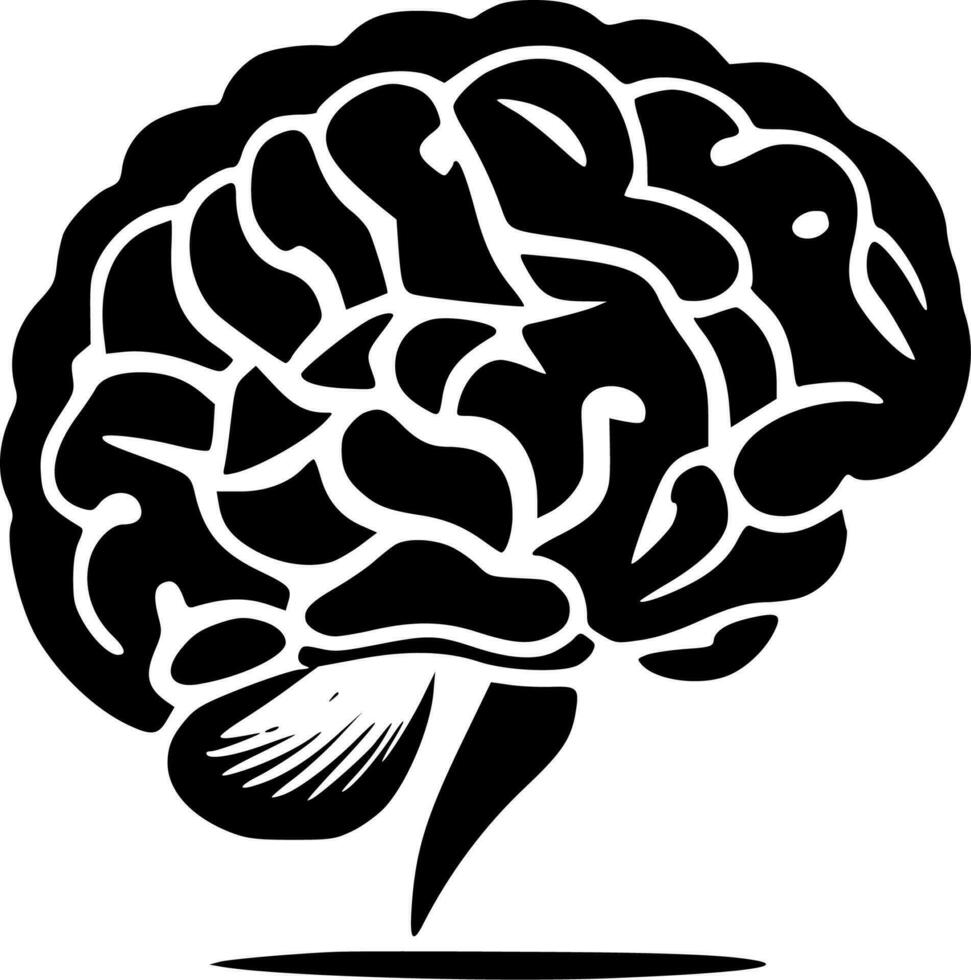brein, zwart en wit vector illustratie