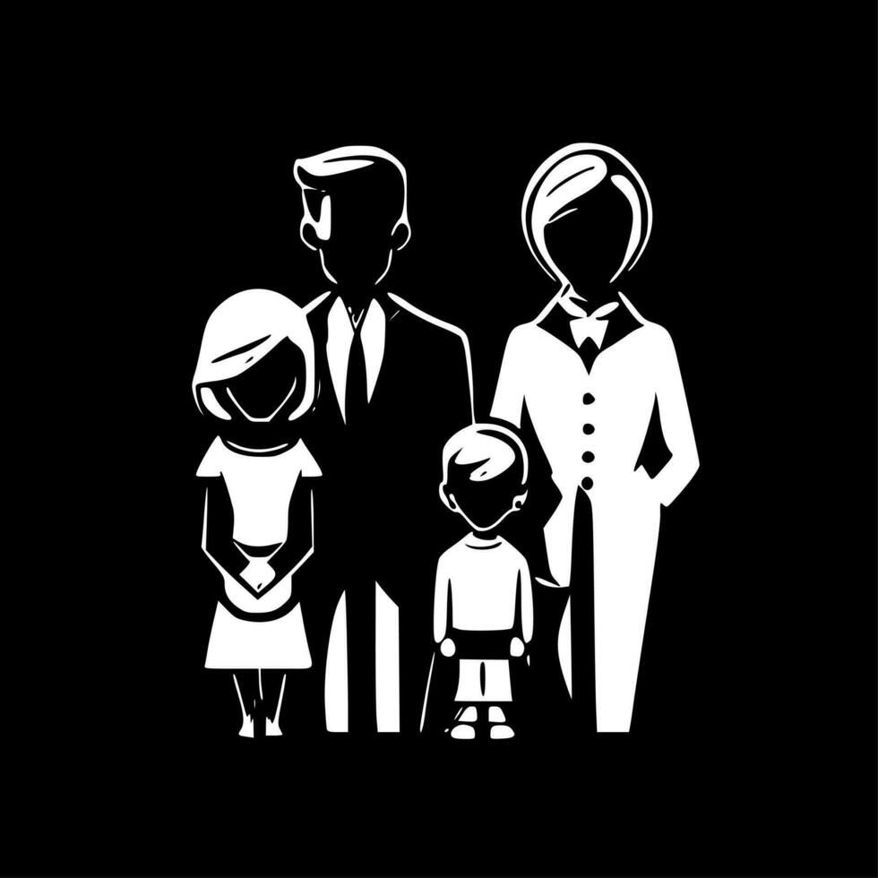 familie, minimalistische en gemakkelijk silhouet - vector illustratie