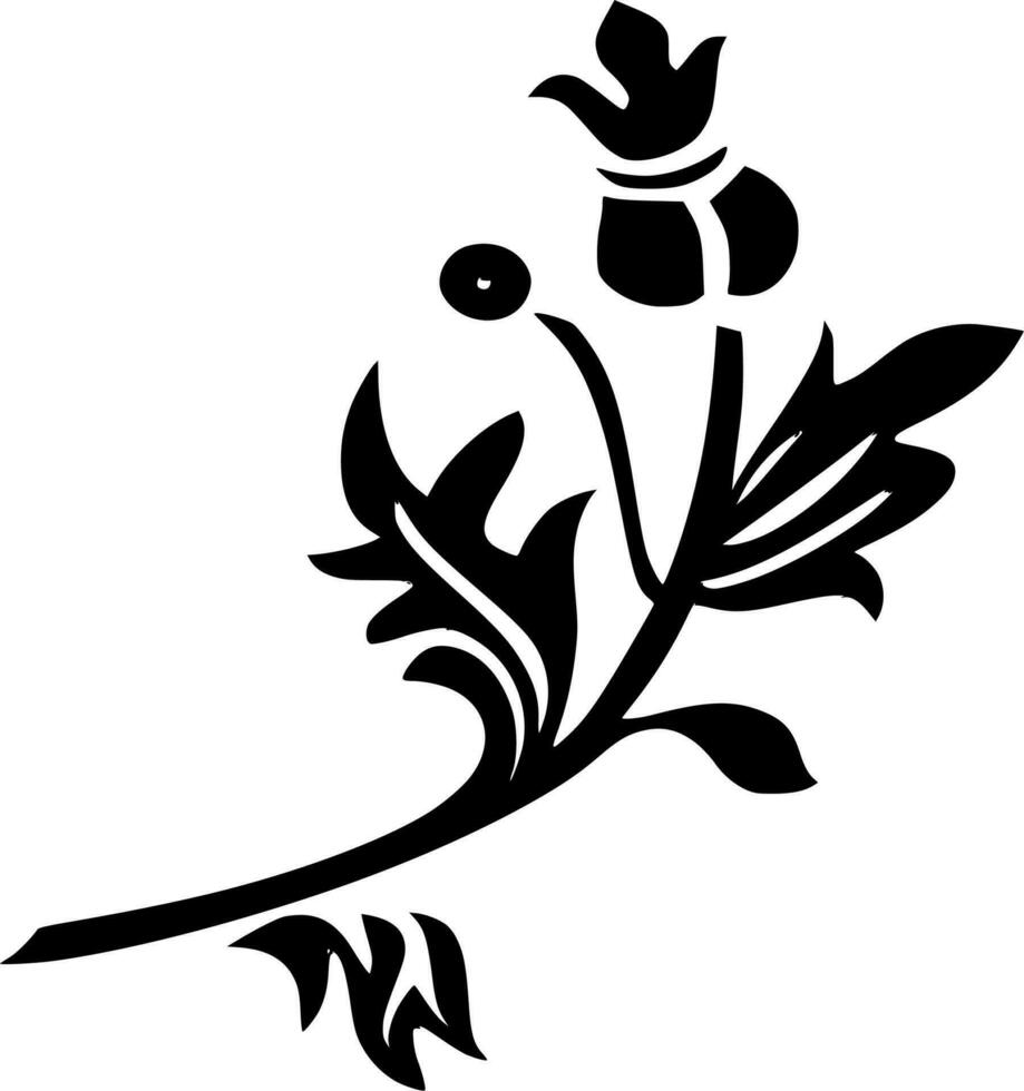 vector silhouet van bloemen ornament Aan wit achtergrond