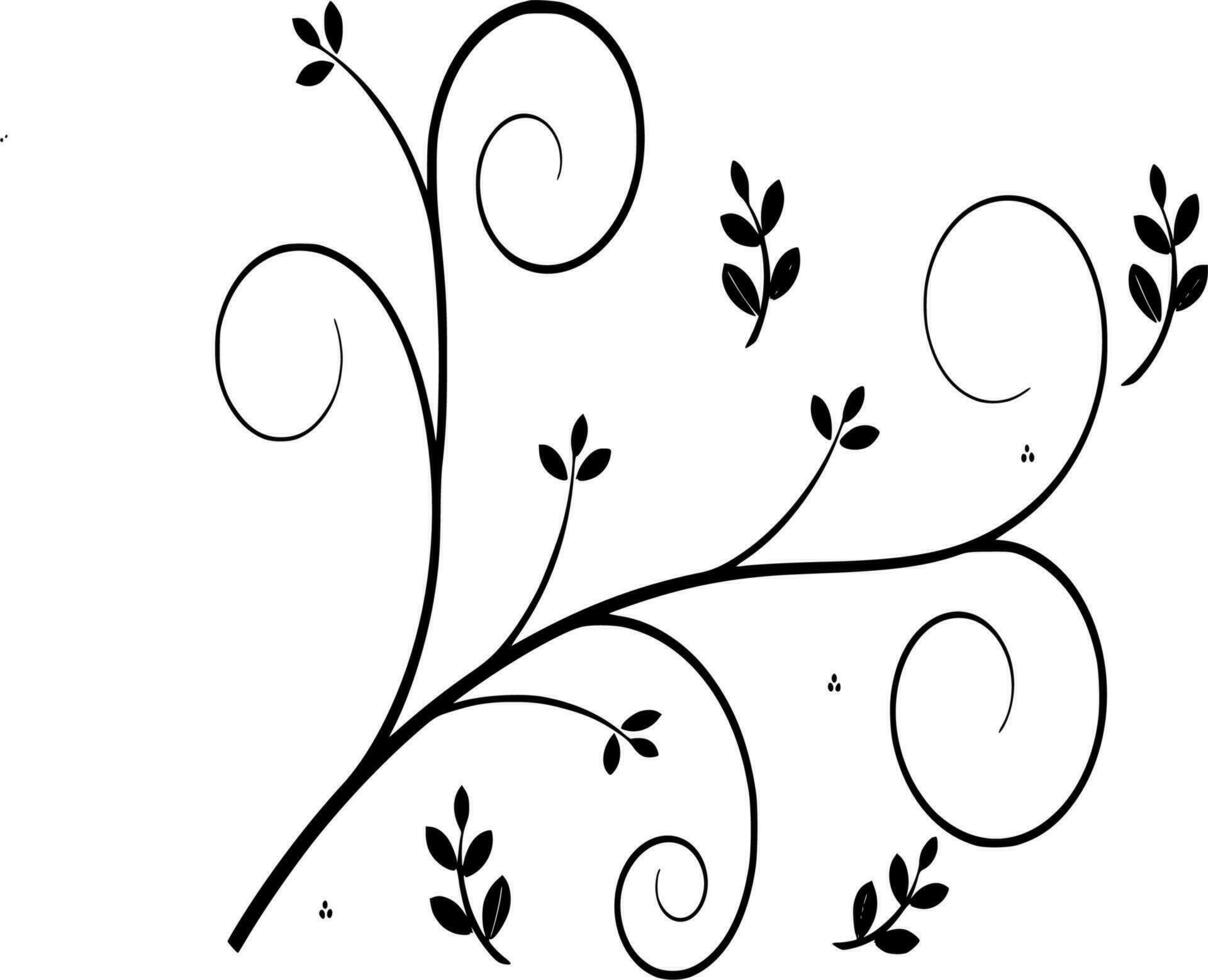 vector silhouet van bloemen ornament Aan wit achtergrond