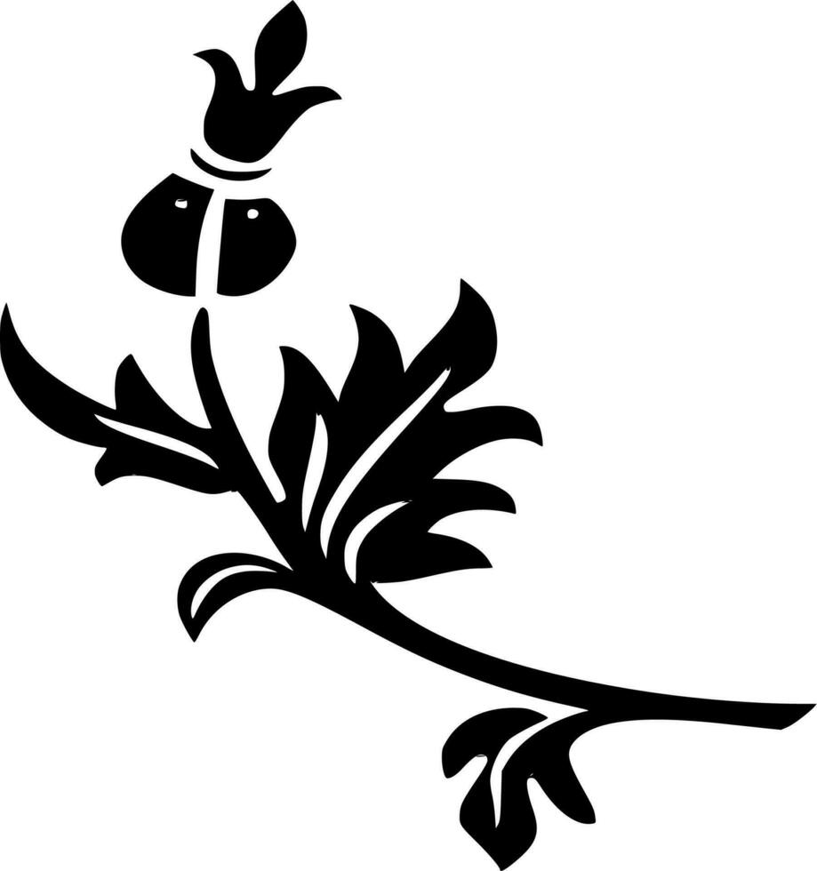 vector silhouet van bloemen ornament Aan wit achtergrond