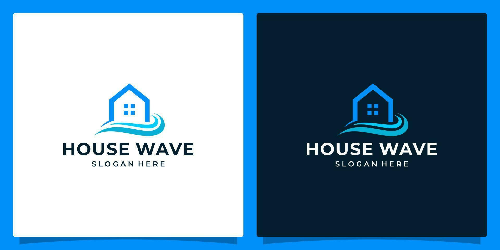bahuis gebouw logo met zee golven logo grafisch ontwerp vector illustratie. symbool, icoon, creatief