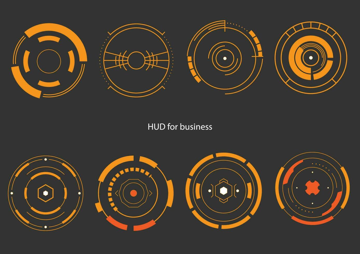 hud ui voor bedrijf set. futuristische gebruiker koppel voorraad vector, hud ronde kaders doel controle doelwit koppel vector beeld vectorvoorraad.