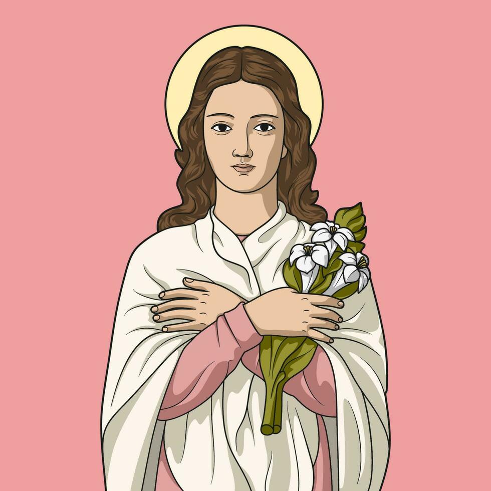 heilige Maria goretti gekleurde vector illustratie