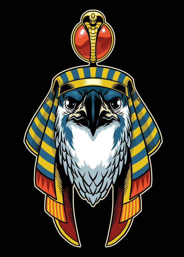 horus Egyptische god hoofd vector