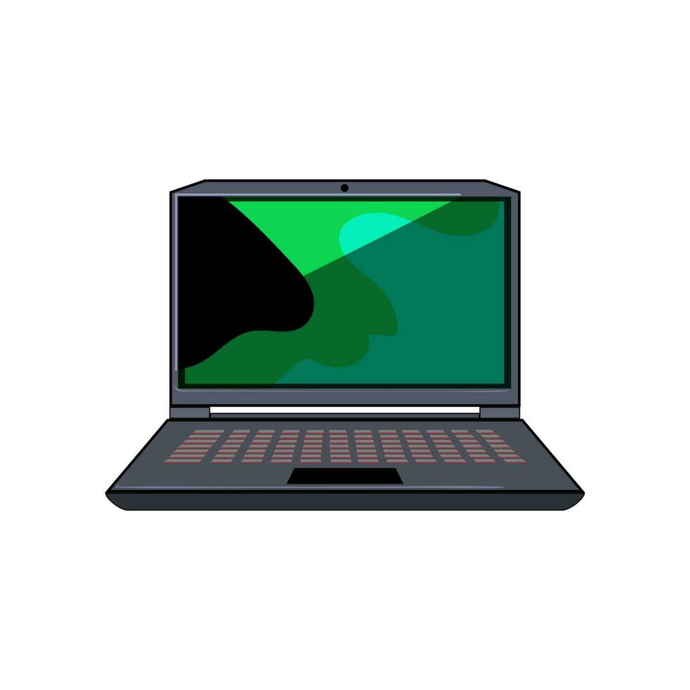 online laptop gaming tekenfilm vector illustratie