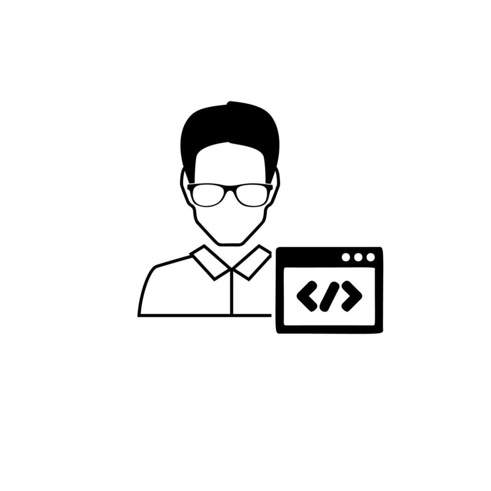 programmeur avatar vector icoon illustratie