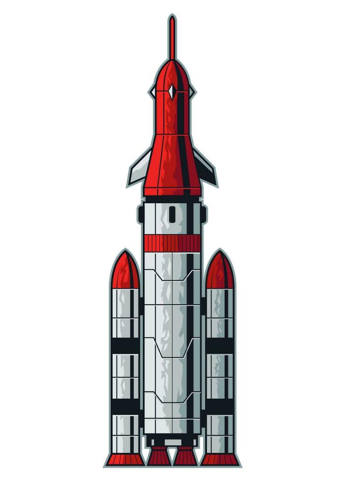 ruimte schip shuttle met schoot omhoog draagraket vector