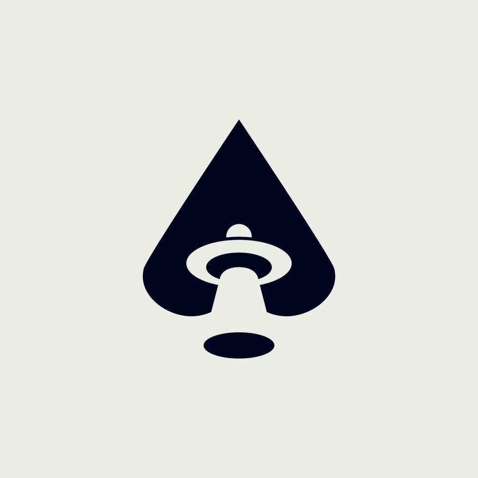 ufo spade logo. deze logo kan worden gebruikt in een vlak kleur zonder verliezende haar origineel invloed. deze logo is gebruikt voor casino's, invasies, intelligentie, en ruimte projecten. vector