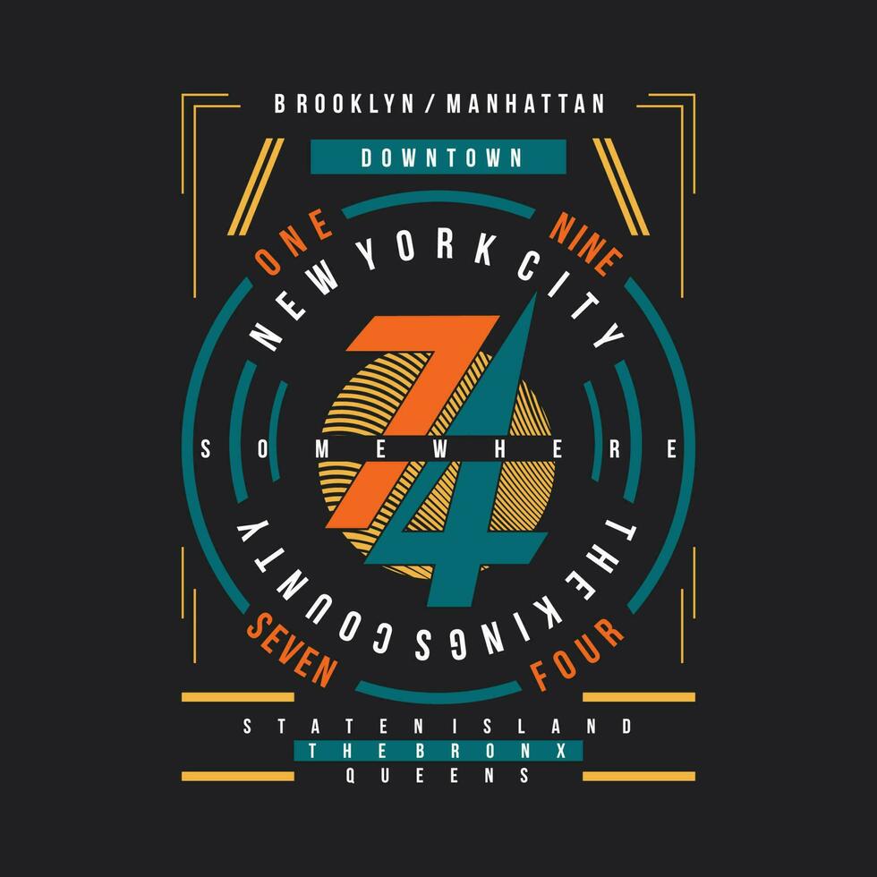 Brooklyn Manhattan grafisch mode stijl, t overhemd ontwerp, typografie vector, illustratie vector