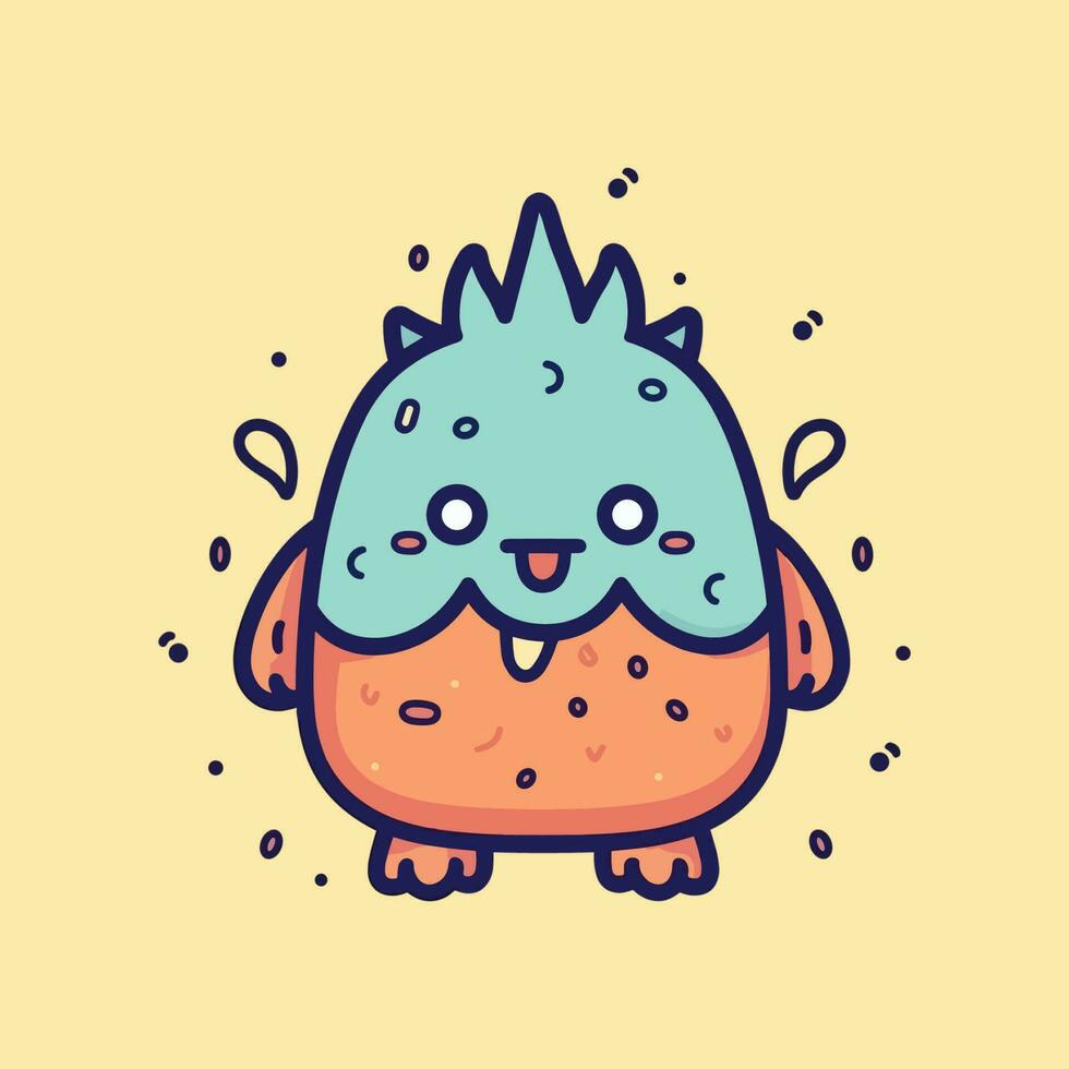 schattig monster illustratie is eigenzinnig en grillig, perfect voor ontwerpen dat zijn speels en fantasierijk. vector