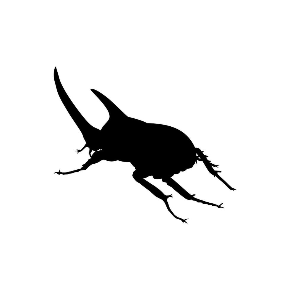 silhouet van de toeter kever of orycten neushoorn, dynastieën, kan gebruik voor kunst illustratie, logo, pictogram, website, apps of grafisch ontwerp element. vector illustratie
