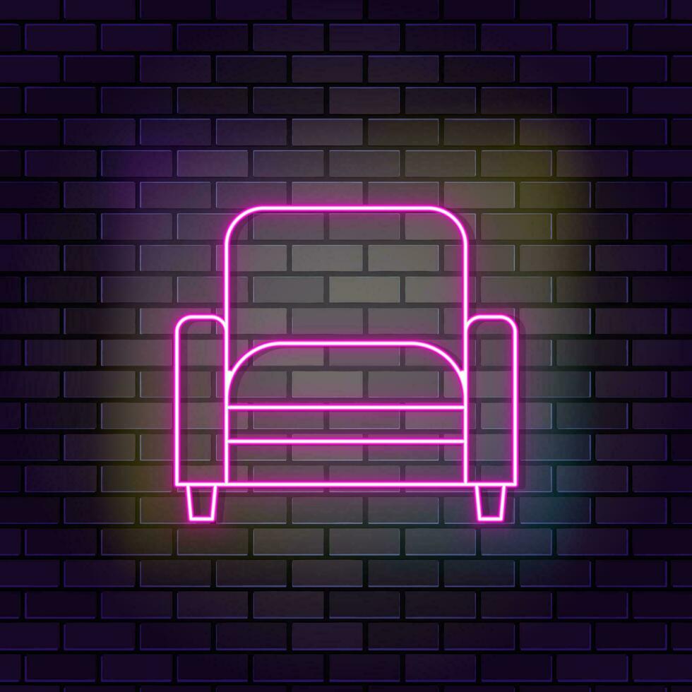 fauteuil meubilair interieur icoon - downloaden Aan pictogramzoeker steen muur en donker achtergrond. vector