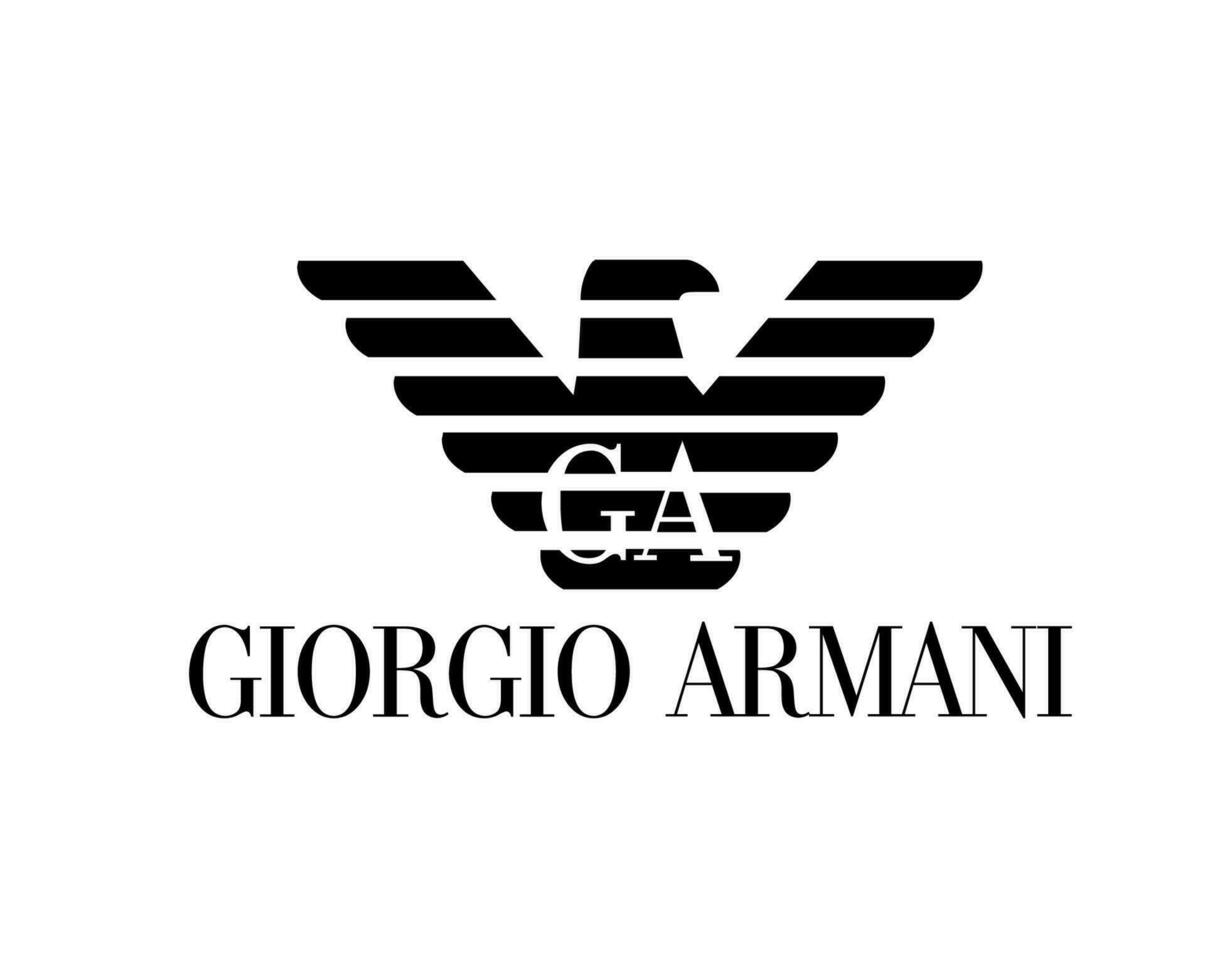 Giorgio armani merk logo symbool zwart ontwerp kleren mode vector illustratie