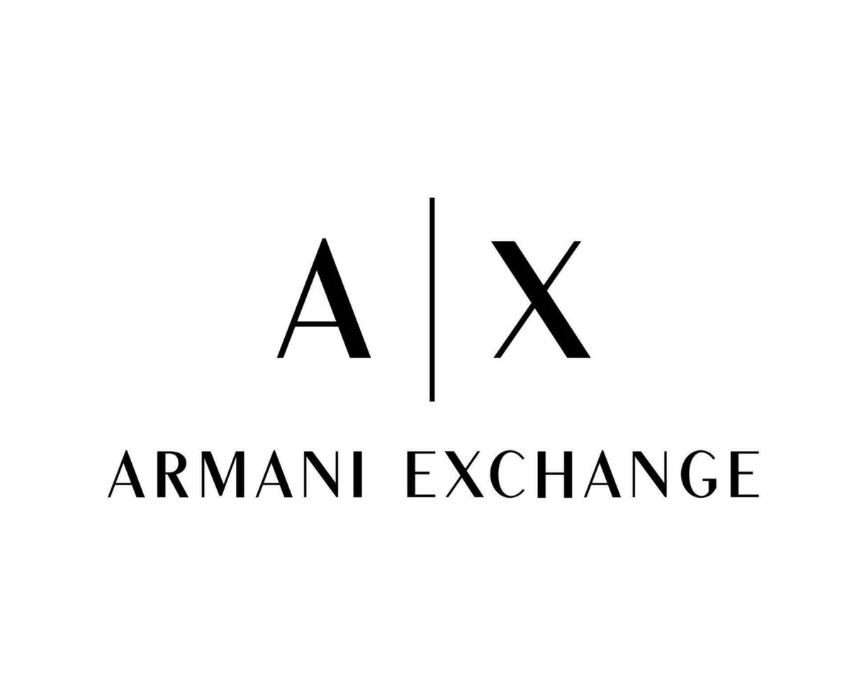 armani uitwisseling merk kleren symbool logo zwart ontwerp mode vector illustratie