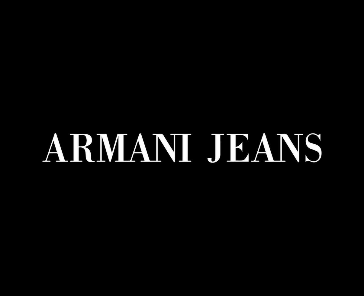 armani jeans merk kleren logo symbool wit ontwerp mode vector illustratie met zwart achtergrond