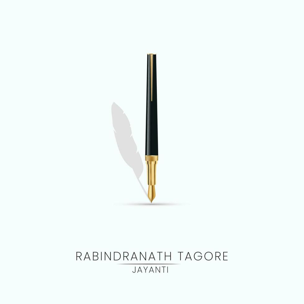 rabindra Jayanti sociaal media post . Rabindranath tagore geboorte verjaardag Aan de 25e dag van boishakh vector