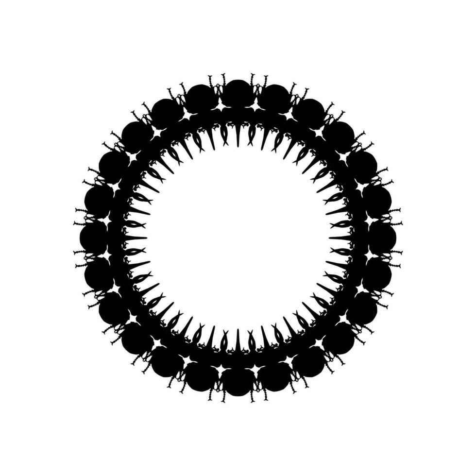 cirkel vorm silhouet van de toeter kever of orycten neushoorn, dynastieën, kan gebruik voor kunst illustratie, logo, pictogram, website, apps of grafisch ontwerp element. vector illustratie