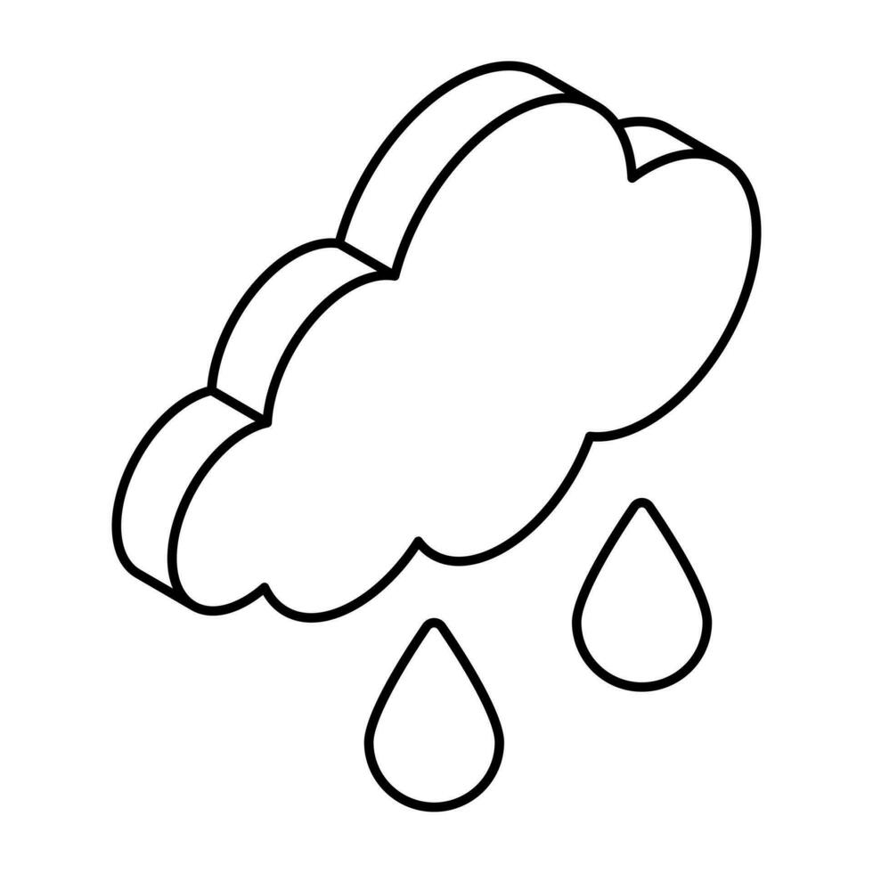 website ontwerp icoon van wolk regenen vector