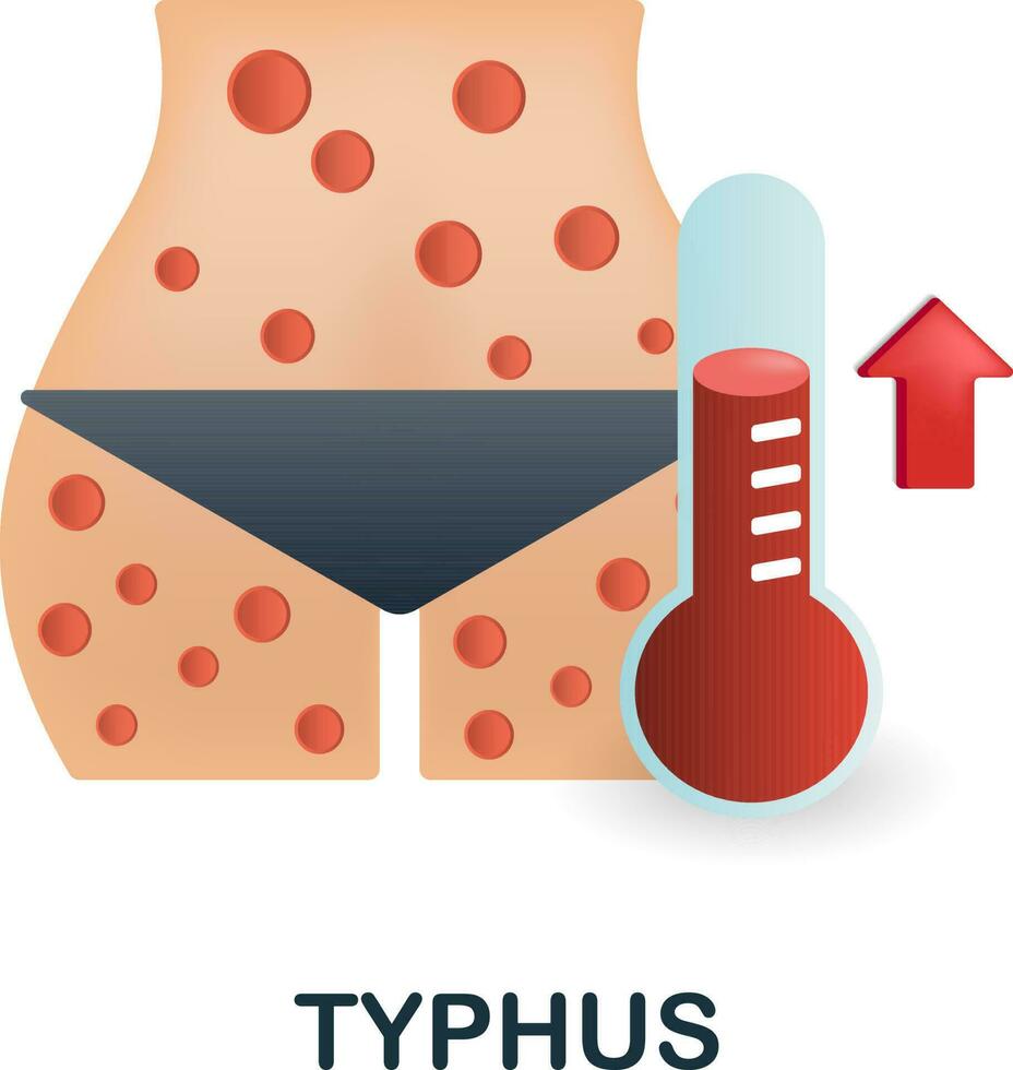 tyfus icoon. 3d illustratie van ziekten verzameling. creatief tyfus 3d icoon voor web ontwerp, Sjablonen, infographics en meer vector