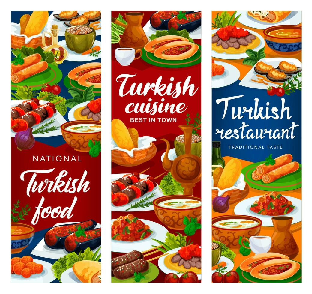 kalkoen keuken borden, Turks restaurant banners vector