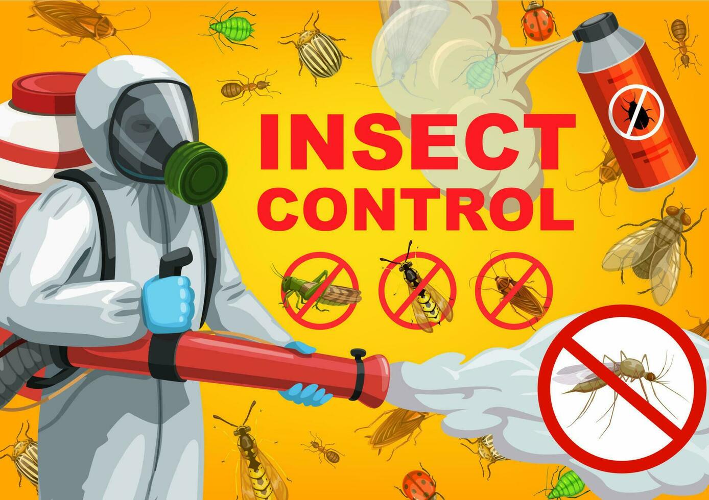 plaag controle onderhoud verdelger, insecten, bugs vector