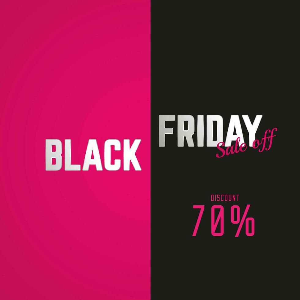 zwart vrijdag 70 procent uitverkoop uit korting promo, concept van korting banier vector illustratie sjablonen, uitverkoop uit tekst Aan roze en zwart achtergrond