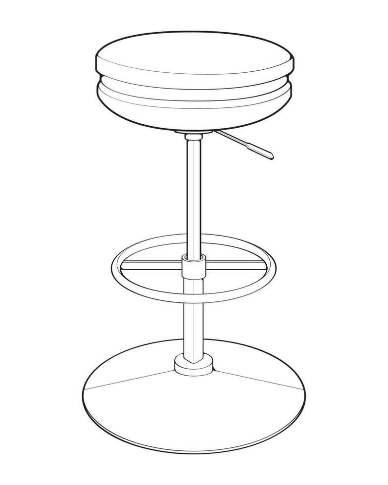 bar stoel perfect lineair icoon. lijn kunst aanpasbare illustratie. nacht club, drinken vestiging, kroeg meubilair. vector geïsoleerd schets tekening.