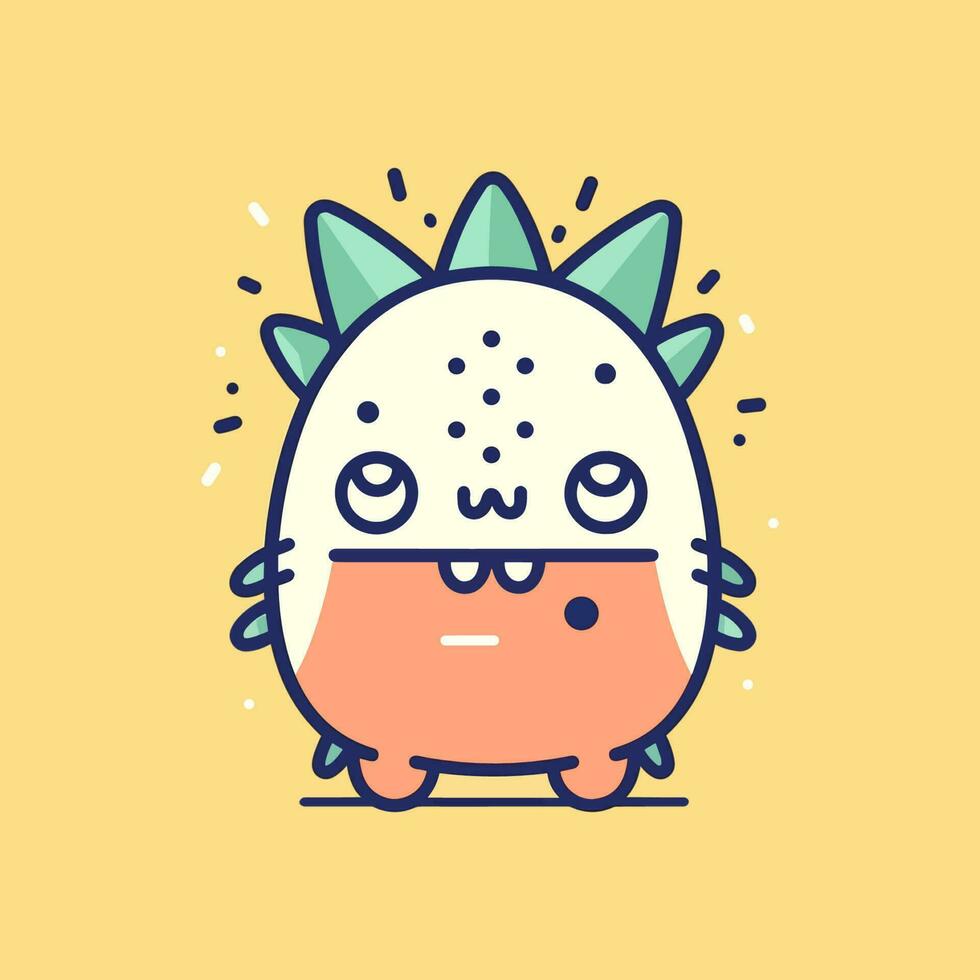 schattig monster illustratie is eigenzinnig en grillig, perfect voor ontwerpen dat zijn speels en fantasierijk. vector