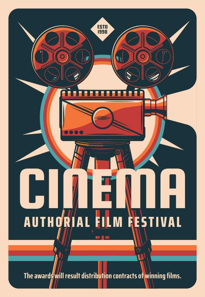 bioscoop autorisatie film festival vector retro poster