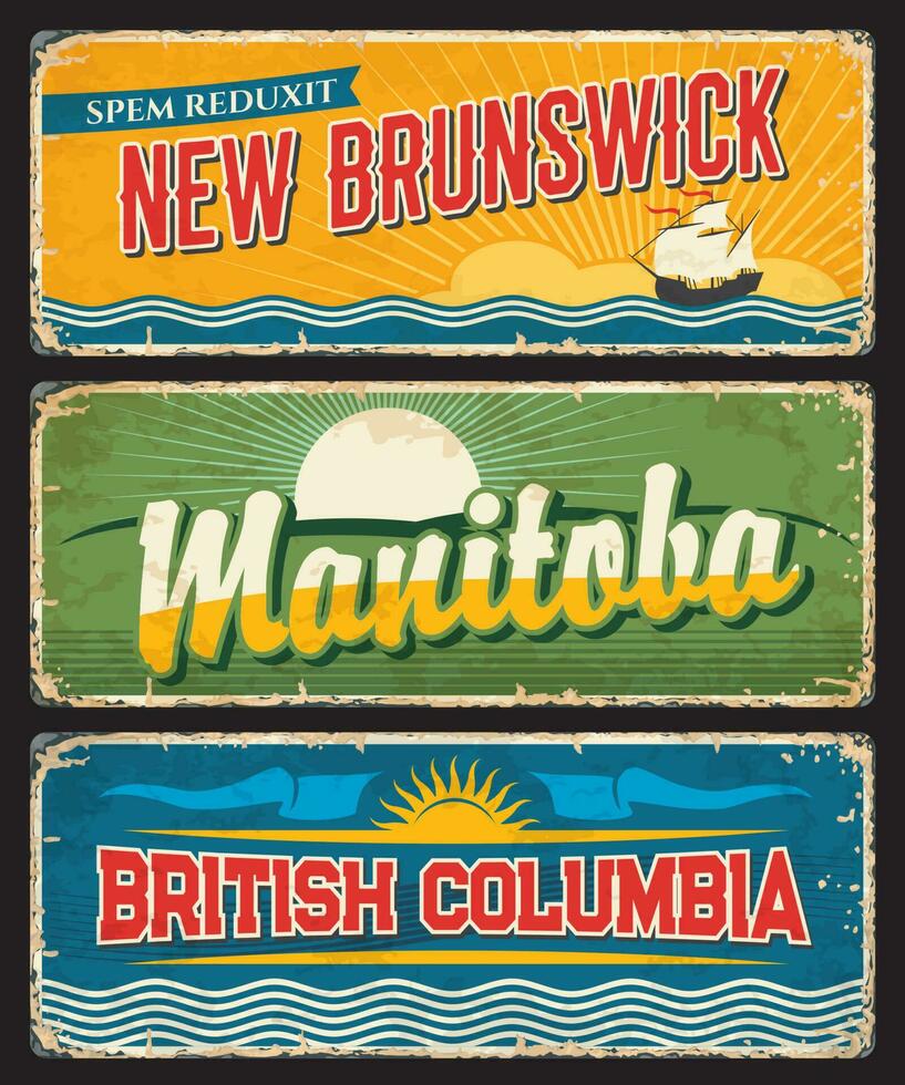 nieuw brunswijk, manitoba, Brits Columbia borden vector