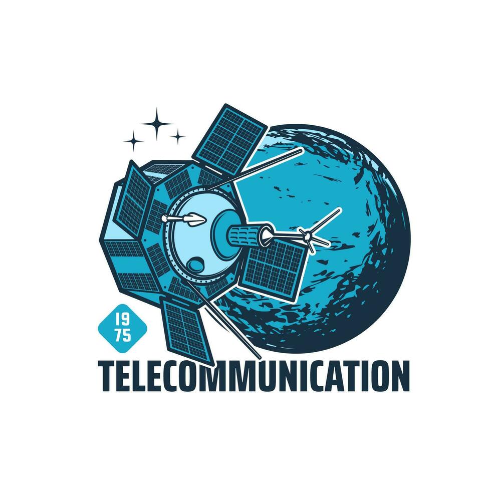 telecommunicatieverbinding satellieten ruimte planeet vector